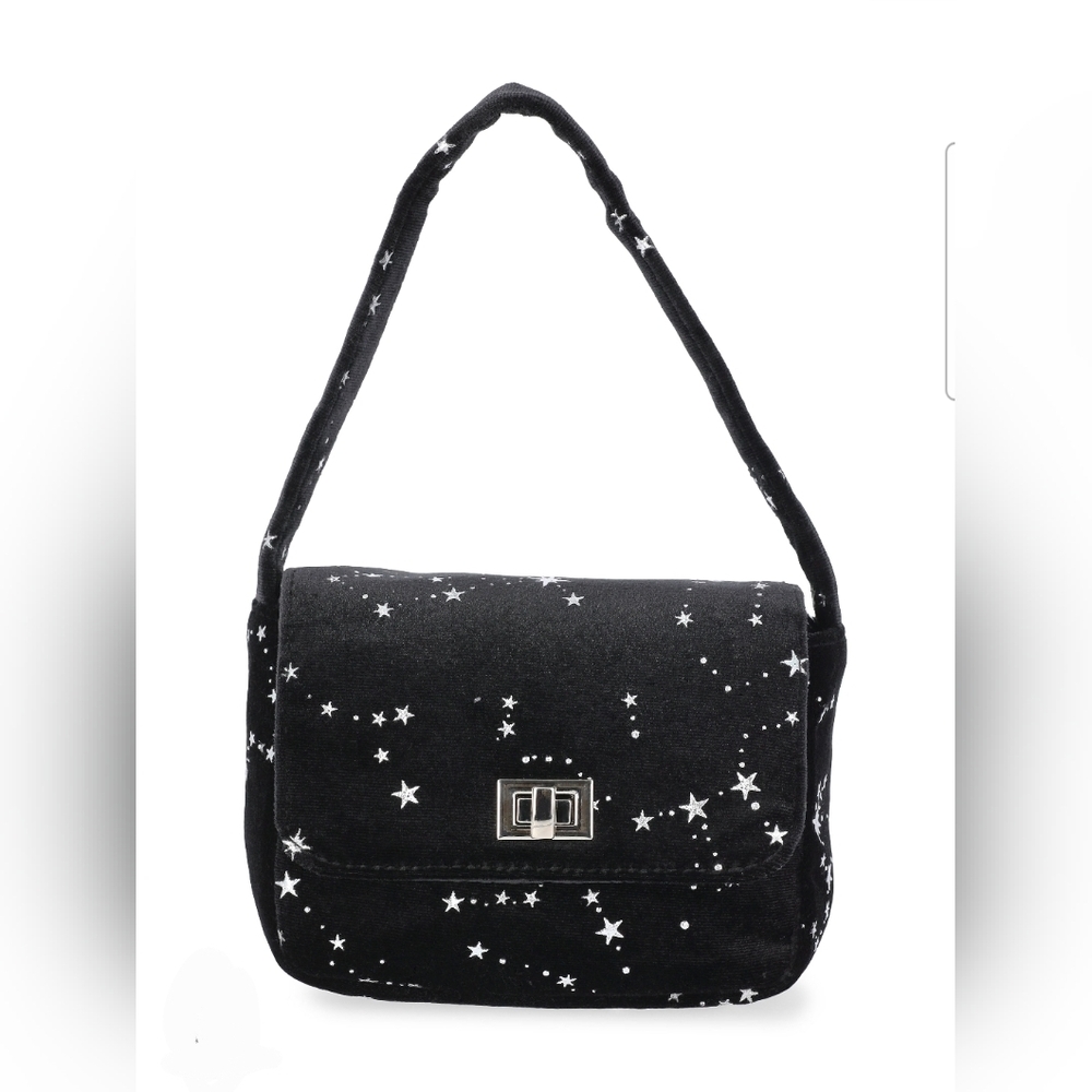 Wonder Nation Velvet Star Constellation Handbag in Black NWT